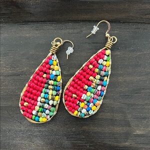 Colorful Beaded Teardrop Earrings